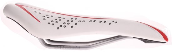 M-wave White red fietszadel 142mm https://www.wijverkopentweedehandsfietsen.nl/