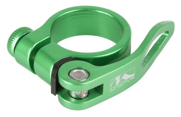 Zadelpenklem Clampy-QR 31,8 mm aluminium groen https://www.wijverkopentweedehandsfietsen.nl/