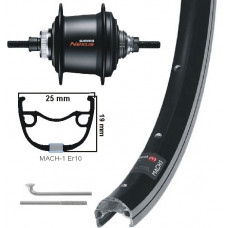 SHIMANO NEXUS ACHTERWIEL ZWART DISK CENTERLOCK OF VELGREM 28 INCH