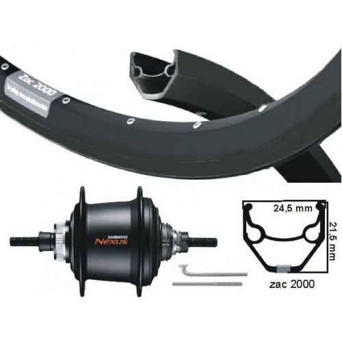 ACHTERWIEL SHIMANO NEXUS 7 ZWART NEXUS 7 DISK CENTERLOCK 28 INCH (622)