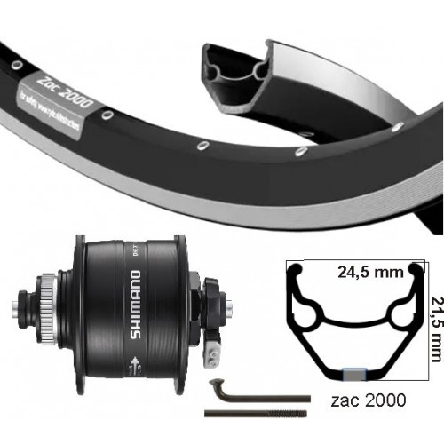 VOORWIEL SHIMANO NAAFDYNAMO V-BRAKE&DISK CENTERLOCK QR UITVAL28 INCH 622