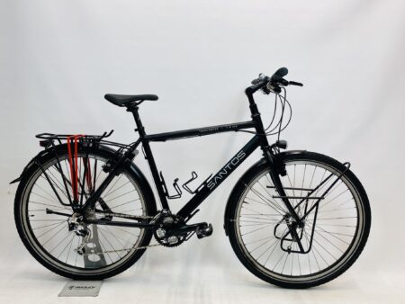 SANTOS TravelMaster MatZwart herenfiets L-57cm - TUBES drager pakket
